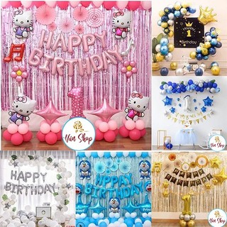 Set bóng trang trí sinh nhật cho bé trai, bé gái, combo bóng trang trí thôi nôi cho bé