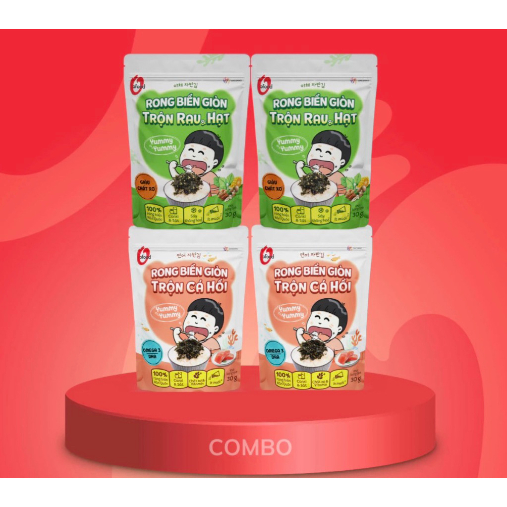 Combo 4 Gói Rong Biển Trộn Cơm Ofood