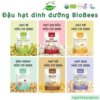  Đậu hạt dinh dưỡng hữu cơ BioBees gói 200g - hạt kê hạt bí đậu nành hạt dưa yến mạch ăn dặm ăn kiêng nấu sữa hạt 