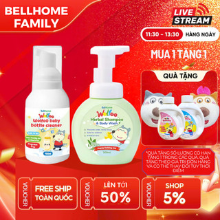Combo Bọt Tắm Gội & Rửa Bình Sữa Wolfoo Baby, Sạch khuẩn, dịu nhẹ, an toàn cho bé từ sơ sinh