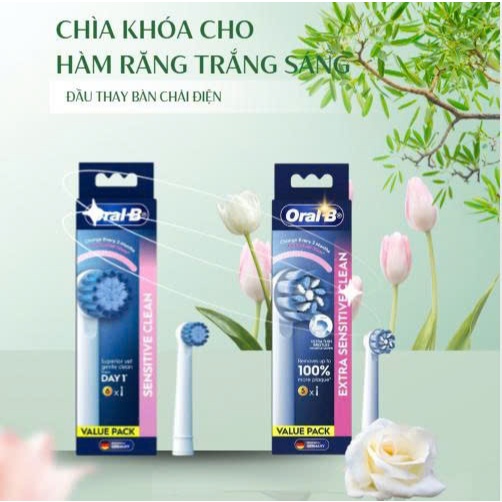 Set2, 3,5,6 Đầu Bàn Chải Điện Sensitive ,Extra Sensitive cho răng nhạy cảm và răng niềng
