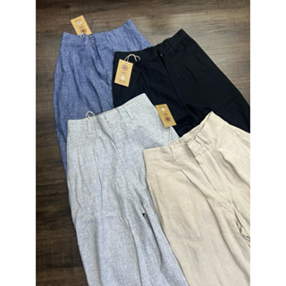  QUẦN ỐNG RỘNG LƯNG TÂY MIX 10cm thun _ Công sở dài 98-100cm- chất linen đã wash 