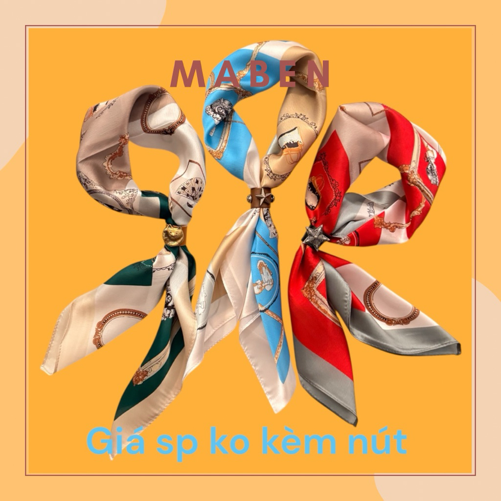 Khăn turban lụa vuông mini size 58x58cm - Maben