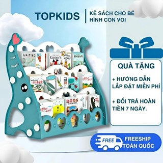 Kệ Sách Trẻ Em Hình Con Voi TOPKIDs Home, Chất Liệu Nhựa HPPE Thiết Kế Nhiều Tầng