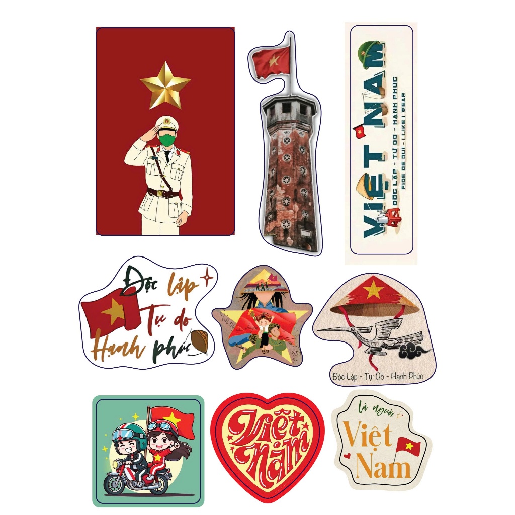 Sticker 3D, Sticker Dán Điện Thoại Bộ QĐVN, , Sticker 3D Nổi Trang Trí Mọi Bề Mặt