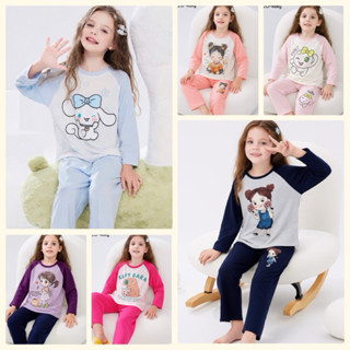 Đồ Bộ dài tay bé gái size đại Janeshop, set bộ thu đông cho bé gái chất thun cotton 20-48kg mã 143