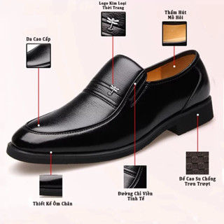Giày Nam Da Bò , Giày Da Nam Trung Niên  Thích Hợp Cho Đi Chơi Đi Làm Dự Tiệc Hàng Cao Cấp Bảo Hành 1 năm