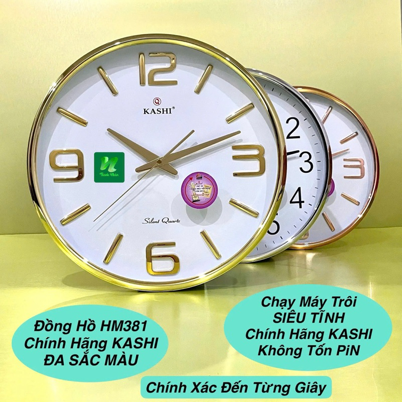 Đồng Hồ Treo Tường HM381 Đa Sắc Màu Chính Hãng KASHI. Chính Xác Đến Từng Giây