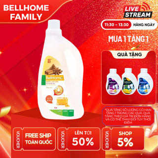 Nước lau sàn Bell Home hương quế 1L, Công nghệ sinh học, kháng khuẩn, sạch sàn, an toàn cho bé