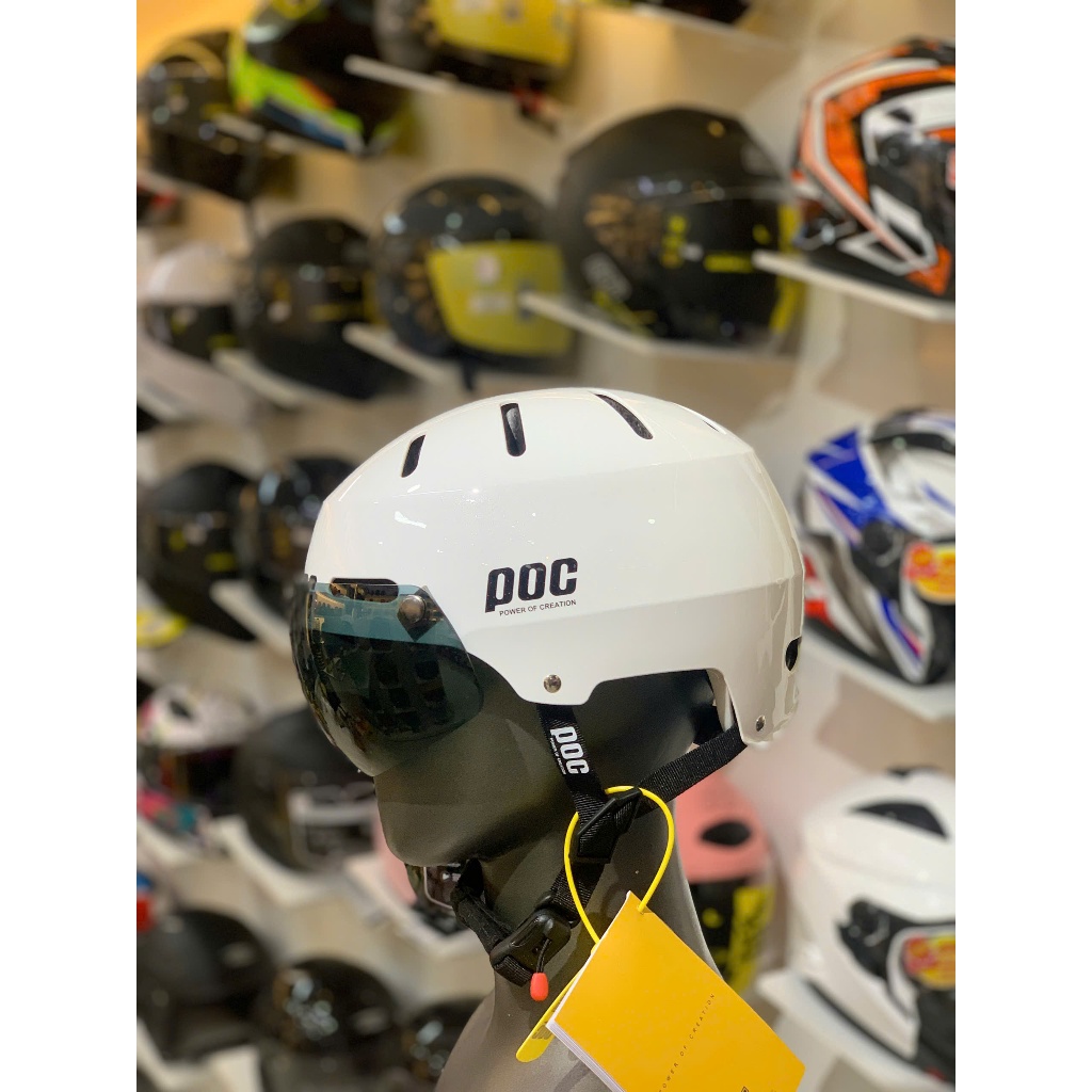 [Độ Kính Nam Châm Ẩn]  Cho Nón POC P05 Màu Trắng Bóng