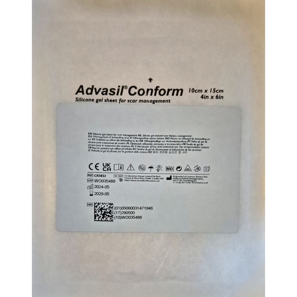 01 Miếng dán sẹo lồi Advasil Conform 15x10 cm