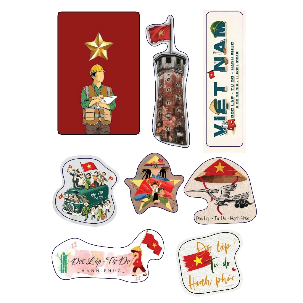 Sticker 3D, Sticker Dán Điện Thoại Bộ Độc Lập Tự Do, Sticker 3D Nổi Trang Trí Mọi Bề Mặt