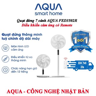 Quạt đứng Aqua 7 Cánh FED3502R thân máy cảm ứng điều khiển từ xa hẹn giờ - BH đổi mới trong 1 năm 