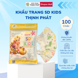  Khẩu trang cho bé 5D KIDS Thịnh Phát 3 lớp kháng khuẩn bụi mịn an toàn cho bé 