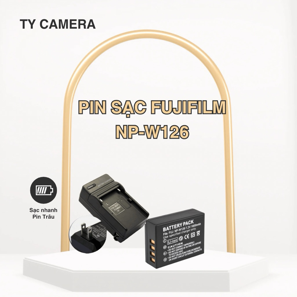 Pin sạc NP-W126 cho Máy ảnh Fujifilm XA1, XA2, XA3,XA10 ,X-E1,X-E2, X-M1 X-T1...NP W126 NPW126s pin 
