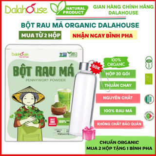 Bột Rau má Dalahouse hữu cơ (Organic) Sấy Lạnh Nguyên Chất loại Hộp 20 gói (3g/ gói)