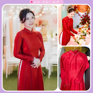 [Lụa Vân Gỗ Đủ Màu] ÁO DÀI LỤA VÂN GỖ ĐỦ TONE MÀU ĐÍNH CƯỜM CỔ ÁO VÀ TÀ SANG TRỌNG TRẺ TRUNG - AD13