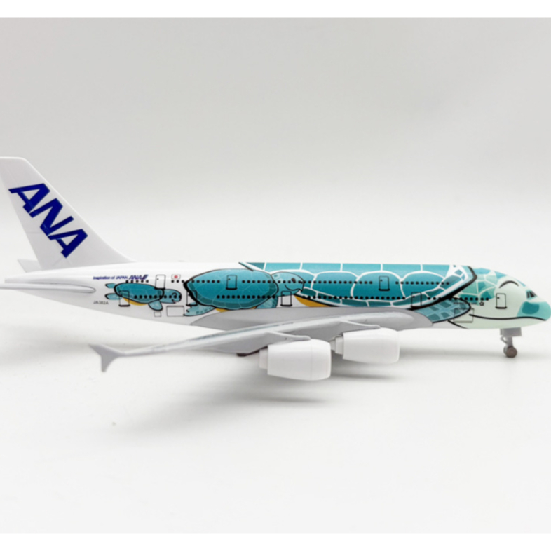 BST MÔ HÌNH MÁY BAY ANA AIRBUS A380 – FLYING HONU RÙA ANA ( KAI, LANI, KA LA ) KIM LOẠI ĐÚC KHUÔN TỈ