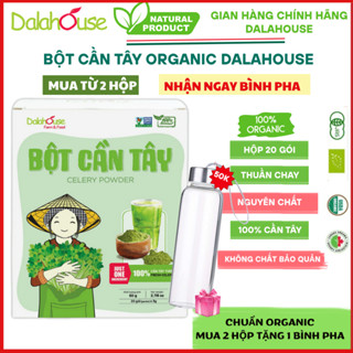 Bột CẦN TÂY Dalahouse sấy lạnh nguyên chất 100% Organic, DATE MỚI NHẤT, Hộp 20 gói (3g/gói)