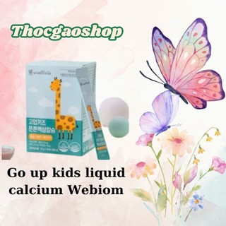   Thóc Gạo Shop 89  Nhập khẩu  Siro bổ sung canxi Webiom Go Up Kids Liquid Calcium hộp 30 gói hương dâu tây thơm ngon 