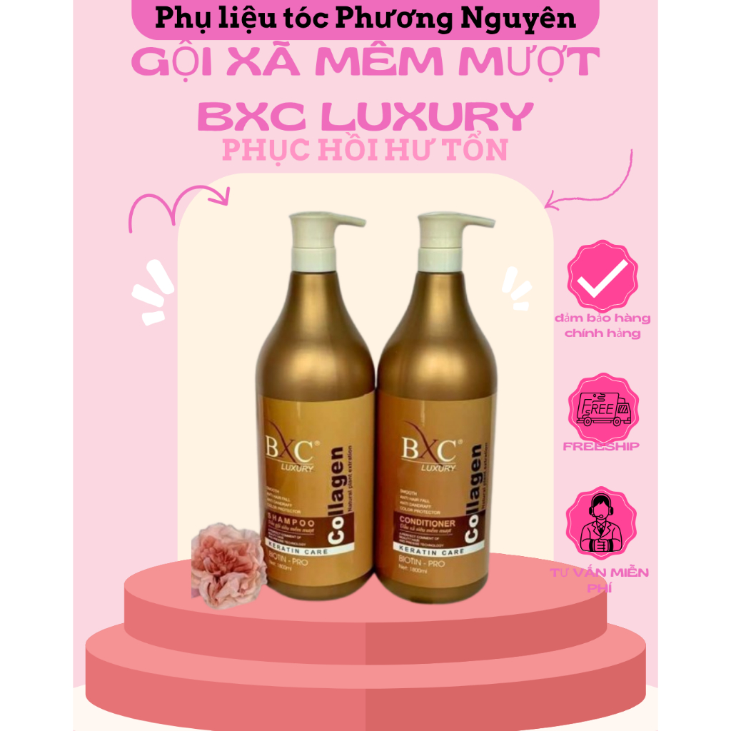 DẦU GỘI - XẢ BXC LUXURY SIÊU MÊM MƯỢT 1800ML