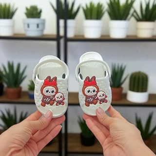    PHOM TO   Dép Tổ Ong Quai Hậu Sticker Labubu Dành Cho Bé Trai- Bé gái 5 Màu FullSize 18-23 