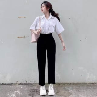 Quần Baggy Ống Đứng Học Sinh, quần baggy công sở chất tuyết mưa
