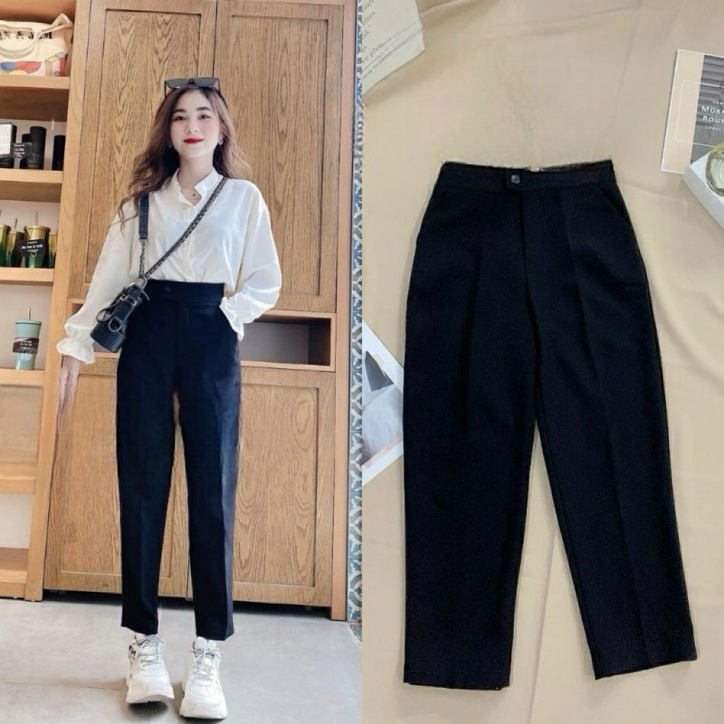 quần baggy cúc lệch, quần học sinh, quần công sở- 110