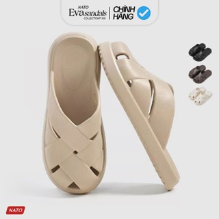  Dép Sục Bánh Mì Nato Luka Đúc Nguyên Khối Eva Cao Cấp Quai Ngang Đan Chéo Nam Nữ Đế Cao 
