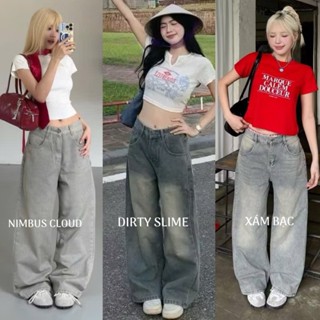 Quần Jean Bò Ống Suông Rộng Xuông Nữ CANA MS08 Jeans Cạp Cao Phong Cách Style