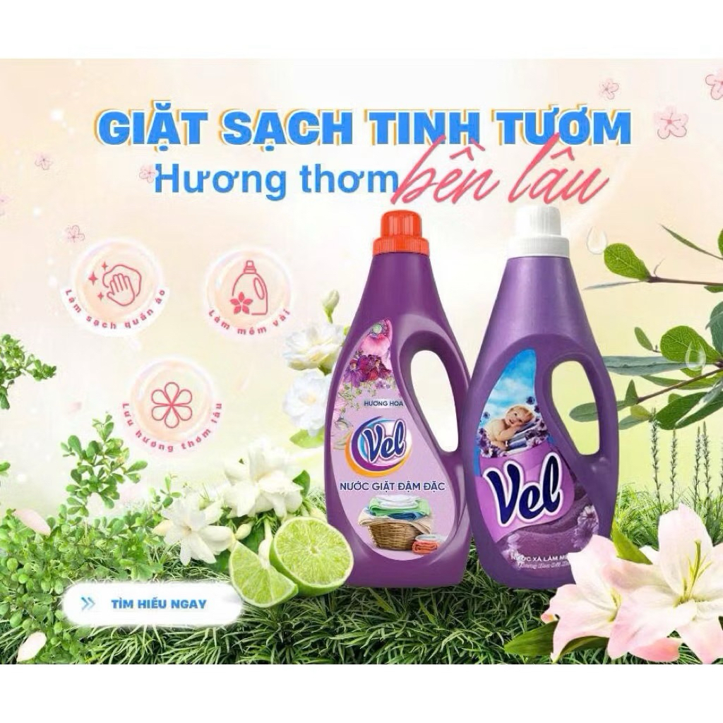 Nước giặt đậm đặc Vel- Hương hoa 1.8lít & 5 Lít