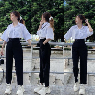quần baggy cúc lệch, quần học sinh, quần công sở- 110