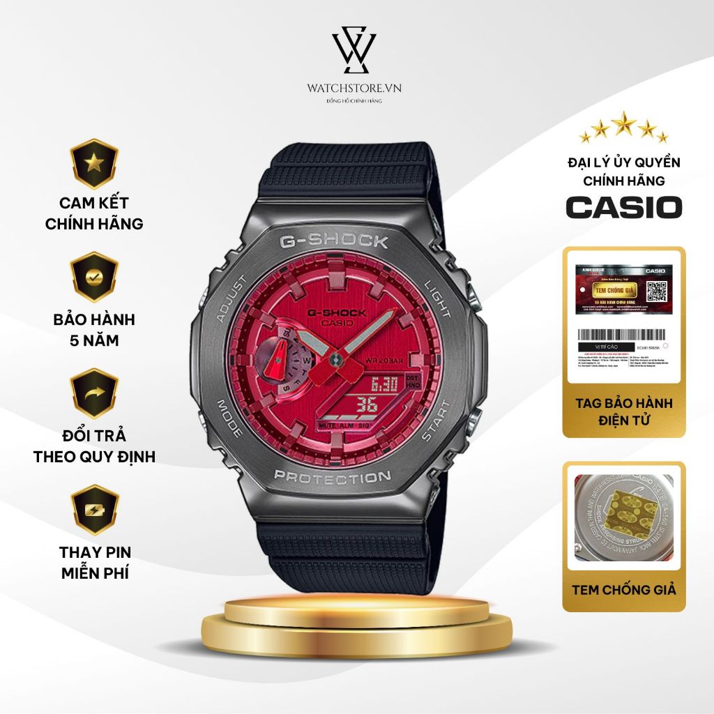 Đồng Hồ Casio G-Shock Nam GM-2100B-4ADR Kính Khoáng 44.5mm Chống Nước Dây Nhựa Chính Hãng - WATCHSTO