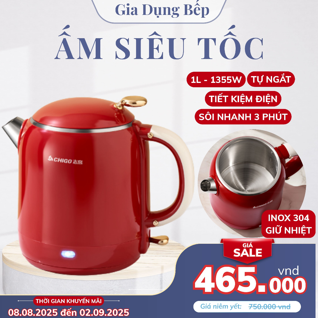 Gợi ý ấm đun siêu tốc 1L phù hợp cho nhiều phong cách khác nhau