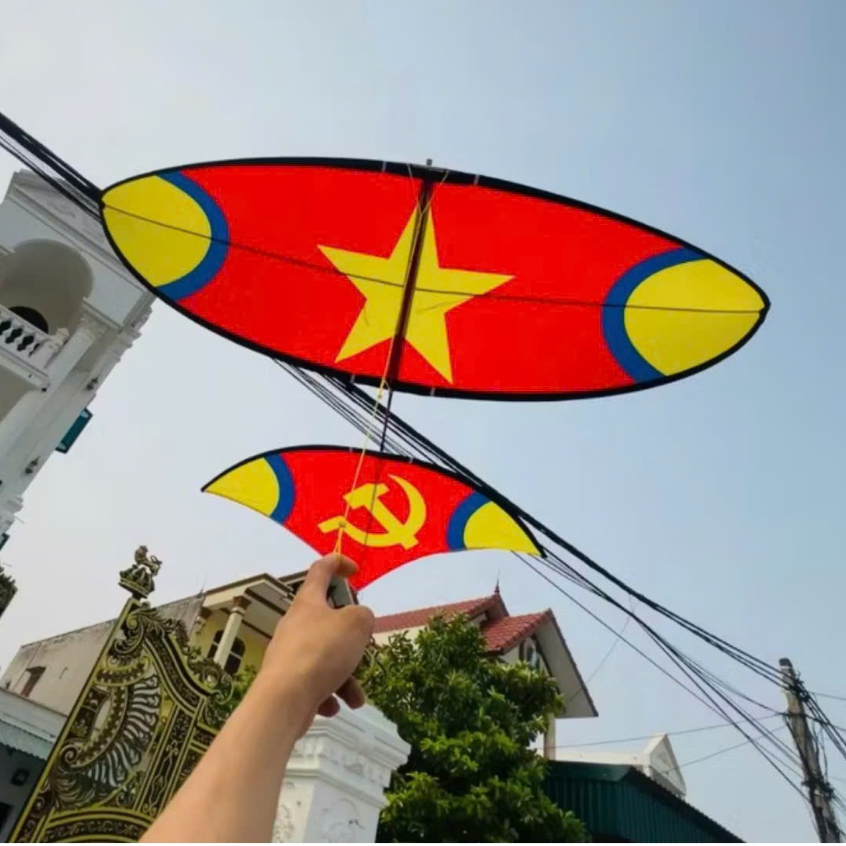 Diều Sáo Lắp Nghép Pull Cacbon Diều 1m7 Diều 1m5 Diều 2m Diều 2m5 Hình Cờ Đỏ 