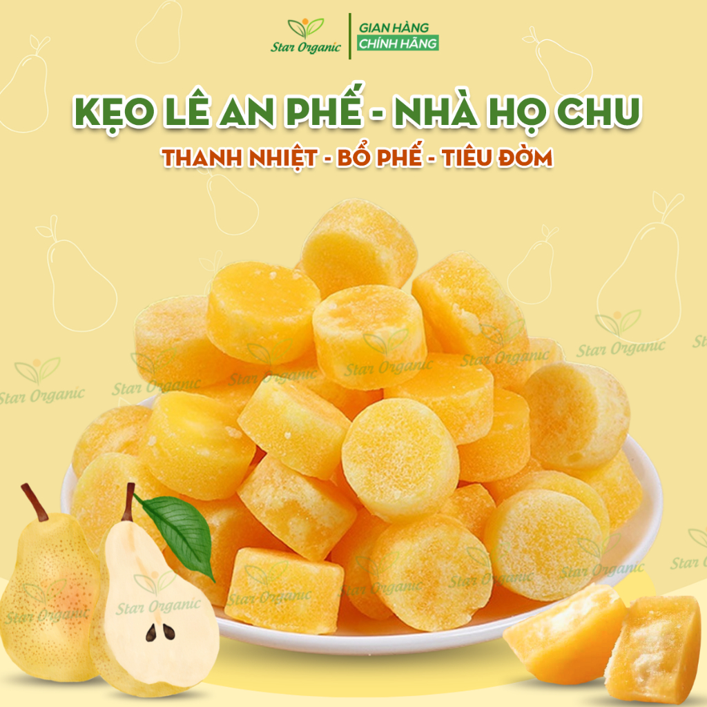Kẹo Lê An Phế Thanh Nhiệt, Tiêu Đờm, Kẹo Ngậm Thơm Miệng Đồ Ăn Vặt Nhà Họ Chu - Star Organic