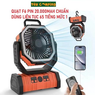  Quạt Tích Điện Có Đèn Dùng Camping Tiện Dụng Thời Gian Sử Dụng Đến 65 Tiếng Liên Tục,Có Sạc Dự Phòng 