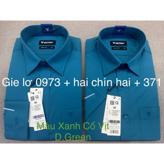 Áo màu XANH CỔ VỊT - D.GREEN VIỆT TIẾN CHÍNH HÃNG Ngắn tay và Dài tay, vạt bầu , form REGULAR