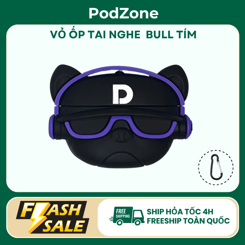 [CASE BULL TÍM] Vỏ Ốp Tai Nghe Airpod 3/4/Pro/Pro2 Bull Tím - Bảo Vệ Tai Nghe Chống Trầy Xước l PODZ