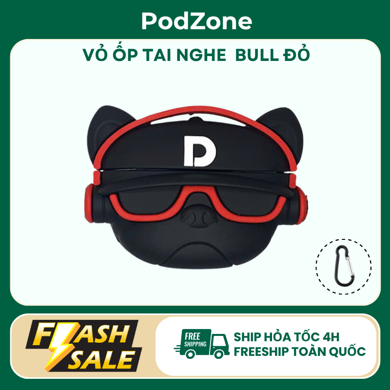[CASE BULL ĐỎ] Vỏ Ốp Tai Nghe Airpod 3/4/Pro/Pro2 Bull Đỏ - Bảo Vệ Tai Nghe Chống Trầy Xước l PODZON