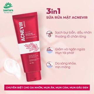 Sữa rửa mặt tinh chất rể cam thảo Acenvir đỏ 100g, làm sạch sâu, ngừa mụn, giảm dầu nhờn, da bị mụn thường xuyên