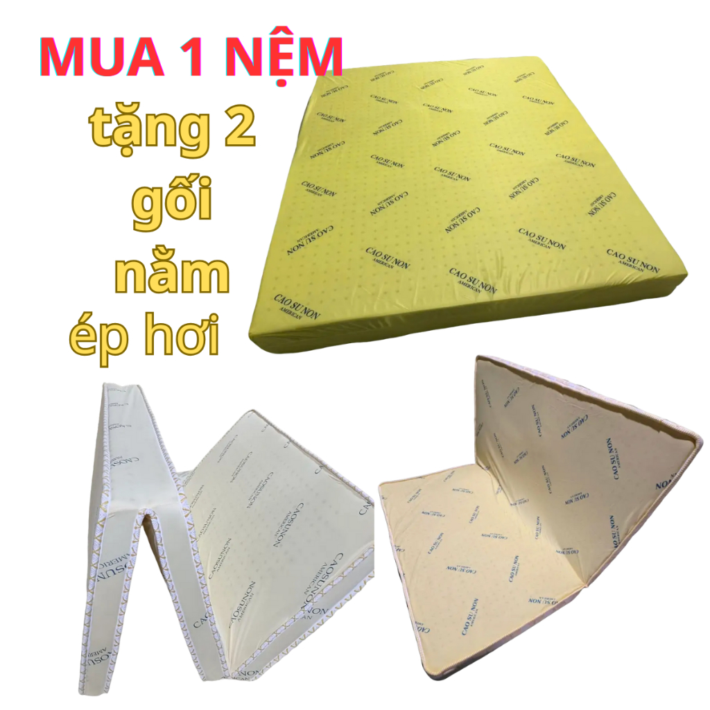 Nệm american dày 10cm, gấp 2, gấp 3, không gấp, Nệm êm đàn hồi tối đa - Tặng 2 gối nằm ép hơi