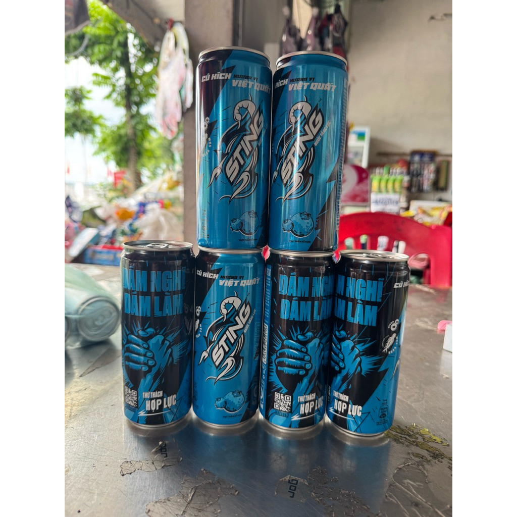 Nước tăng lực sting xanh dương cú hích hương vị Việt Quất nước tăng lực giúp giải khát hương vị mới 