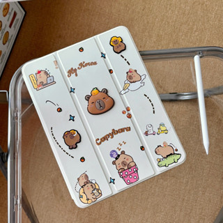 Bao Da Hình Capybara Có Ngăn Đựng Bút Ipad Ipad Air1/2/3/4/5/Gen5/6/7/8/9/10/Pro9.7/Pro10.5/Pro11/M1/M2/M3