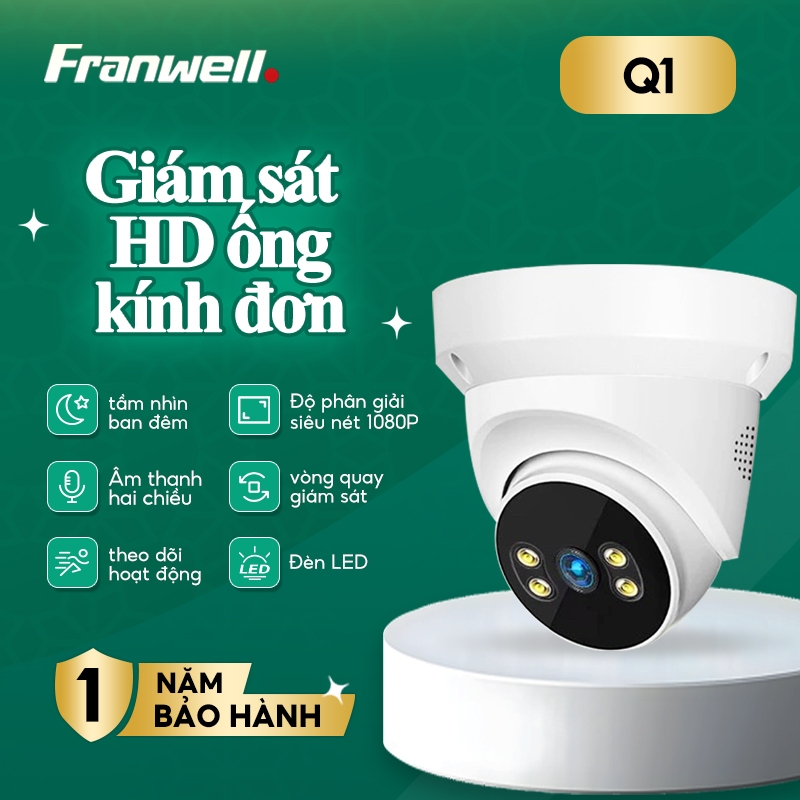  Camera ip wifi trong nhà V380 Q1 cao cấp 5.0M  4K QHD  có chức năng báo động màu ban đêm LED giám sát thông minh 