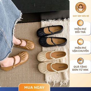 Giày Búp Bê Đế Bằng Nữ Xinh Xắn, Giày Nữ Lolita Dây Xoắn, Đi Học, Đi Làm Siêu Đẹp