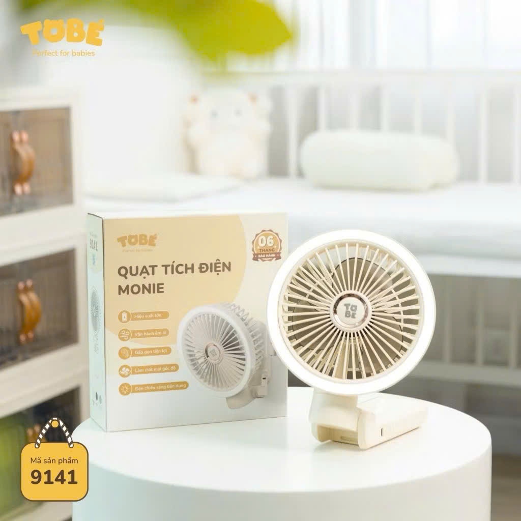[Tobé] Quạt tích điện MONIE TOBÉ 7200 Mah chính hãng, an toàn bảo hành 6 tháng