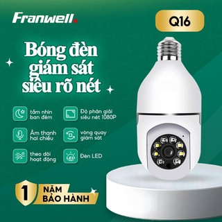  Camera Giám Sát Bóng Đèn WiFi  Q16 Camera An Ninh Không Dây Hồng Ngoại Kết Nối WiFi Xoay 360 Độ 