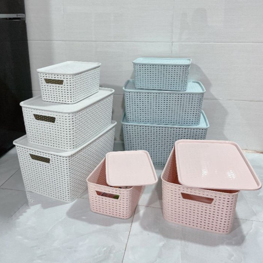 Rổ nắp đựng quần áo, Rổ đựng đồ nhà tắm, Rổ đựng đồ chơi trẻ em Chính Hãng Việt Nhật