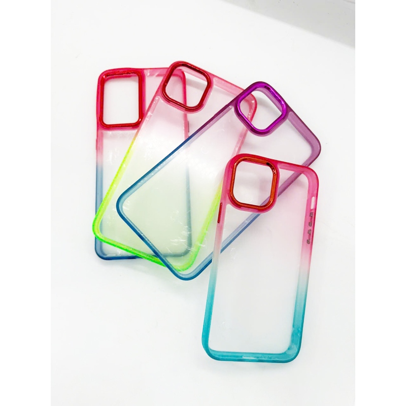 Ốp lưng IP trong nhựa trong suốt viền màu Ombre, Ốp lưng iphone